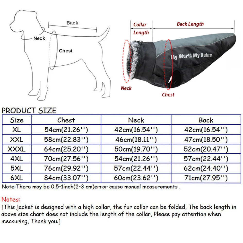 Fur Collar Large Dog Jacket