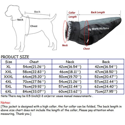 Fur Collar Large Dog Jacket