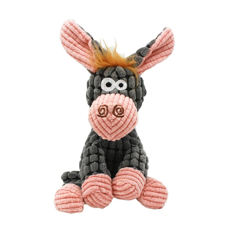 Cute Plush Stuffed Donkey Squeaking Pet Toy