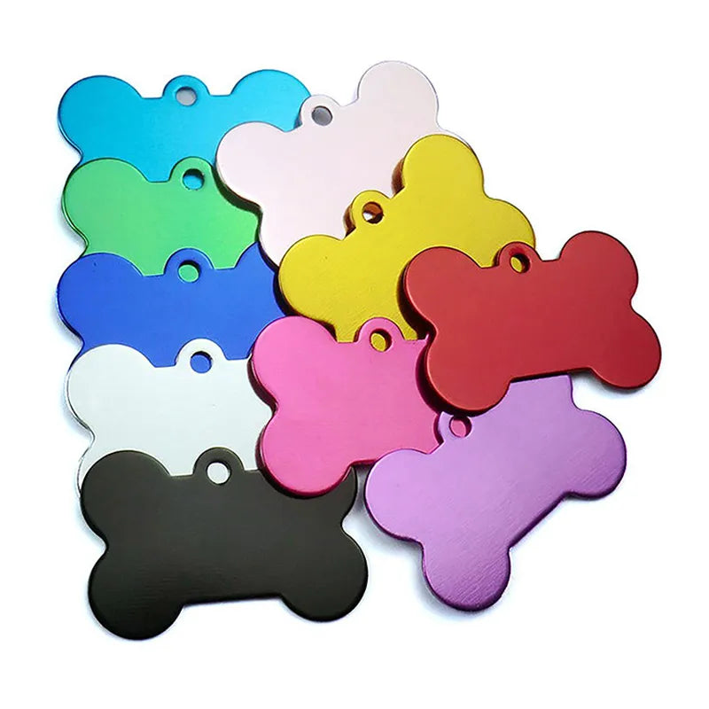 2Pcs Personalized Bone Shape ID Tags