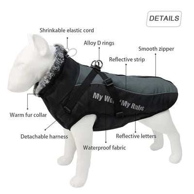 Fur Collar Large Dog Jacket