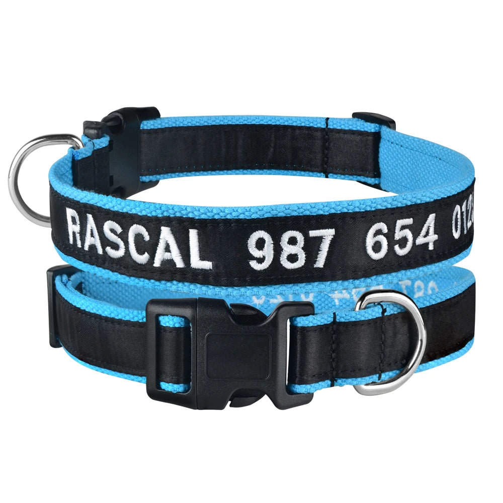 Embroidered Adjustable Nylon Dog Collars