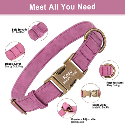 Soft PU Leather Anti-lost Dog Collar