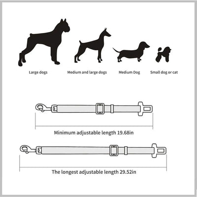 Adjustable Dog Vehicle Safety Belt