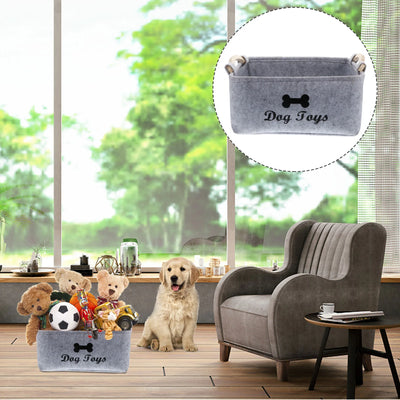 Multifunctional Wooden Handle Felt Basket Organizer Dog