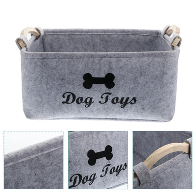 Multifunctional Wooden Handle Felt Basket Organizer Dog