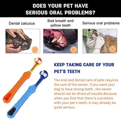 Three Sided Pet Toothbrush