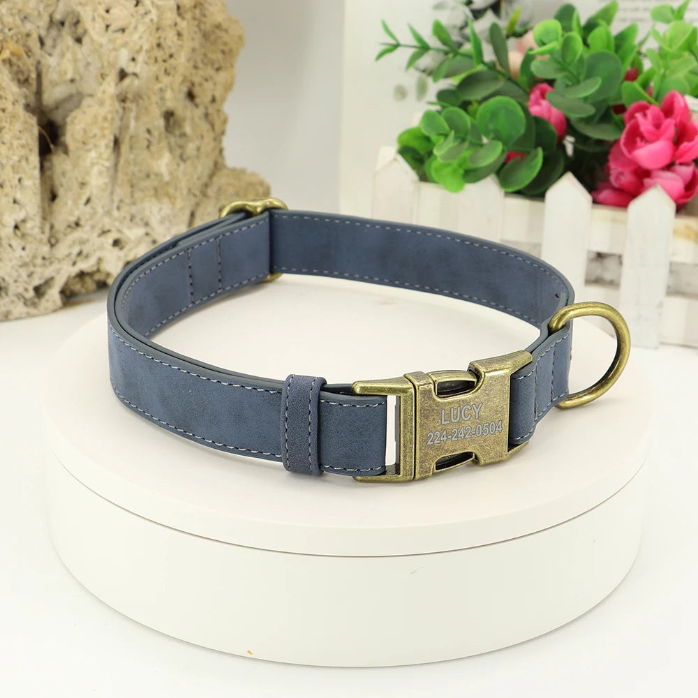 Soft PU Leather Anti-lost Dog Collar